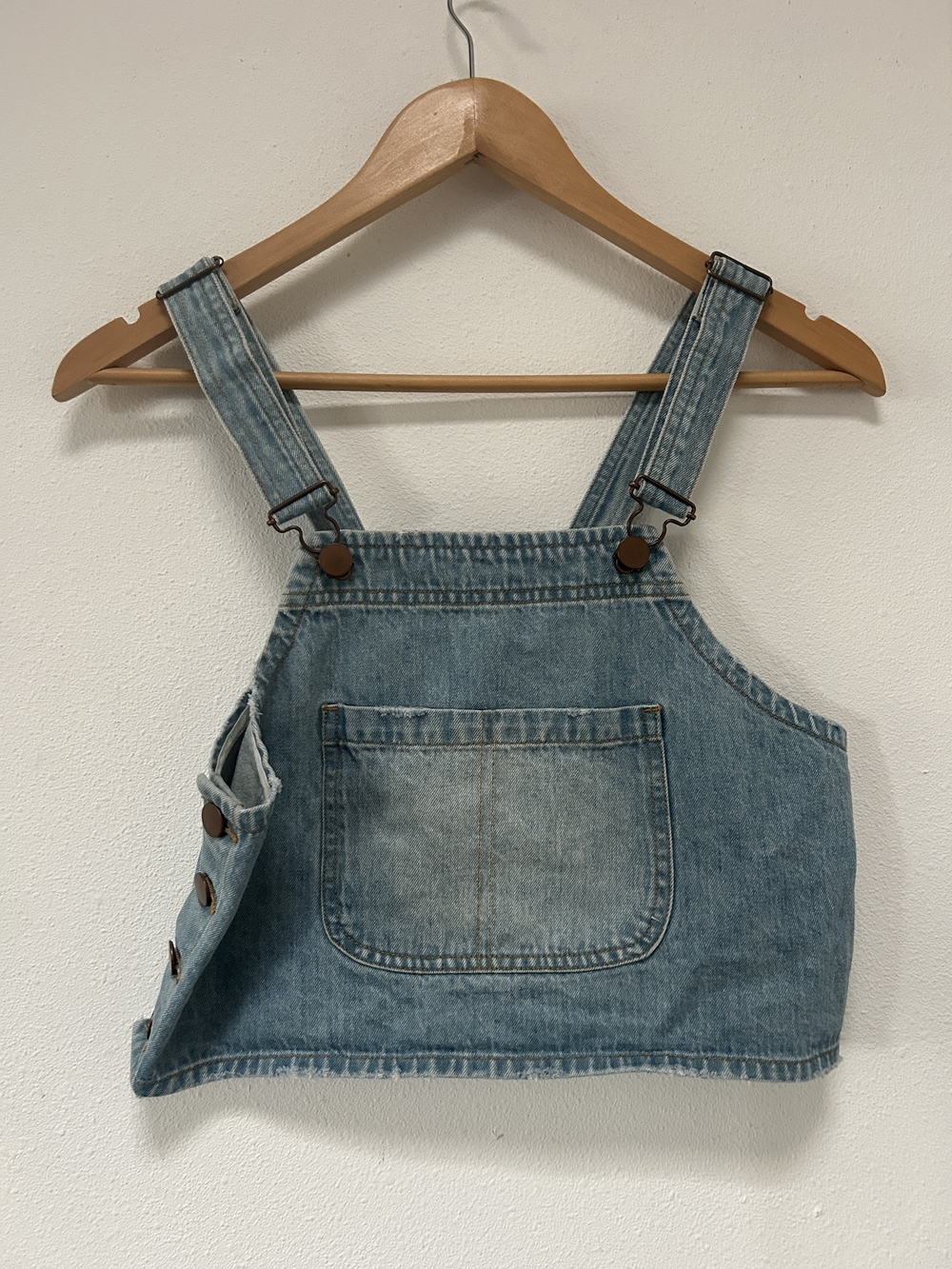 One Teaspoon Light Blue Denim Crop Overalls